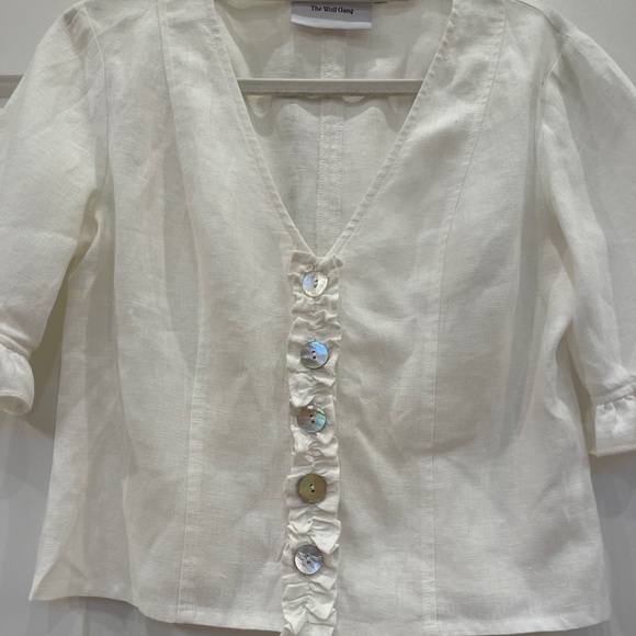 The Wolf Gang Linen Blouse with Pearl Buttons - Picture 2 of 4